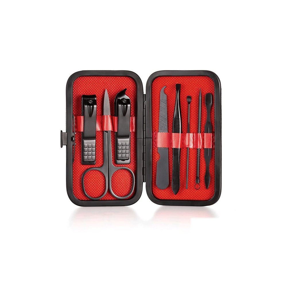 58GXCAAMOT Toenail 8pcs Nail Clipper Portable Stainless Steel Nail File Tweezers Clippers Set Professional Scissors with Box Manicure Cutter Kits