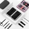 58GXCAAMOT Toenail 8pcs Nail Clipper Portable Stainless Steel Nail File Tweezers Clippers Set Professional Scissors with Box Manicure Cutter Kits view 3
