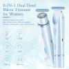 GlossLuxe Bikini Trimmer for Women, 2-in-1 Dual Head Shaver Women, IPX7 Waterproof Gentle Electric Razors for Sensitive Areas, Cordless Hair Removal for Shower & Travel, Holiday Gift (Blue) view 2