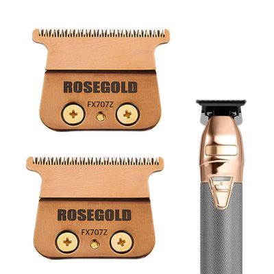 2 Pcs FX707Z DLC 2.0 Replacement Blades Head Compatible with BaByliss PRO Barberology Trimmer Blade,Zero-Gapped Replacement Trimmer Blade Compatible with BaBylissPRO FX787 & FX726 Trimmer (rose gold)