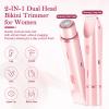 GlossLuxe Bikini Trimmer for Women, 2-in-1 Dual Head Shaver Women, IPX7 Waterproof Gentle Electric Razors for Sensitive Areas, Cordless Hair Removal for Shower & Travel, Holiday Gift (Pink) view 2