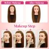Mannequin Head Human Hair - 28 Inch Cosmetology Makeup Manikin Doll Head with 80% Real Hair, Hairdressing Practice Braiding Training Head for Hair Styling with Table Clamp #27 view 3