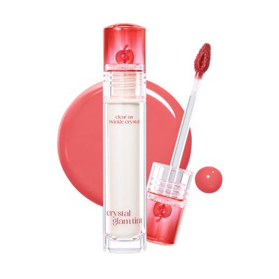 CLIO CRYSTAL GLAM TINT (019 BABY APPLE), Glossy Finish, Lightweight, Weightless, Buildable, Glass-Like, Smoothing, Long-Lasting, Vivid, Transparent, Shiny, Moisturizing Lip Stain, Korean Lip Tint