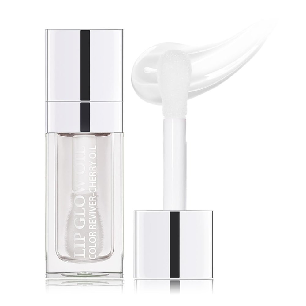 Hydrating Lip Glow Oil Moisturizing Plumping Lip Tint Lip Gloss Transparent Lip Balm Long Lasting Nourishing Repairing Lightening Lip Lines (000# CLEAR)