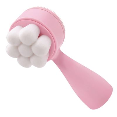 VALICLUD 2-in-1 Double-Sided Silicone Facial Cleansing Brush Soft Bristles Exfoliating Face Scrubber for Deep Cleaning Manual Face Wash Tool for Skin Types