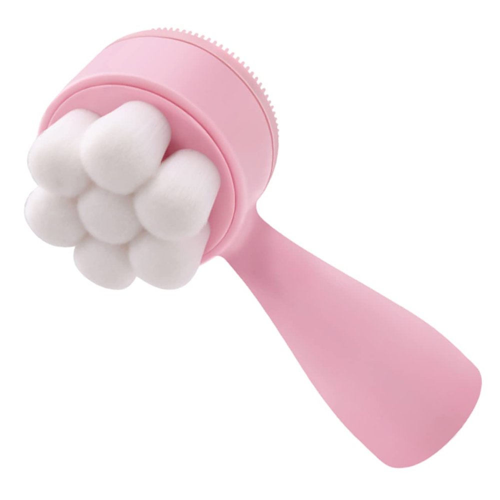 VALICLUD 2-in-1 Double-Sided Silicone Facial Cleansing Brush Soft Bristles Exfoliating Face Scrubber for Deep Cleaning Manual Face Wash Tool for Skin Types
