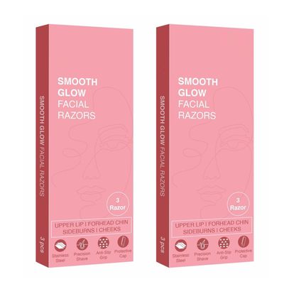 KP Reusable Face Razor for Women Facial Hair- 6 Razors | Instant & Painless Hair Removal | For Eyebrows, Upper Lip, Forehead, Peach Fuzz, Chin and Sideburns (Pack of 2)