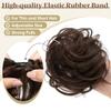 CJL HAIR 2PCs Small Cute Messy Bun Hair Piece for Thin Hair Women Mini Synthetic Curly Bun Scrunchies Updo Hairpieces Cream Blonde view 4