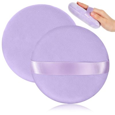 4PCS Body Powder Puff, Velvet 5 Inch Large Powder Puffs, cotton super soft Powders puff with Ribbon for Makeup, Loose Bath Powders, washable