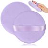 4PCS Body Powder Puff, Velvet 5 Inch Large Powder Puffs, cotton super soft Powders puff with Ribbon for Makeup, Loose Bath Powders, washable view 1
