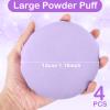 4PCS Body Powder Puff, Velvet 5 Inch Large Powder Puffs, cotton super soft Powders puff with Ribbon for Makeup, Loose Bath Powders, washable view 2