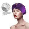Purple Eiffel Tower Shower Cap Reusable Elastic Bath Caps Waterproof Bath Hair Hat for Women Men Spa Salon Large Shower Bonnet Double Layer Bathing Hair Cap for Long Hair, Braids view 3