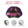 Purple Eiffel Tower Shower Cap Reusable Elastic Bath Caps Waterproof Bath Hair Hat for Women Men Spa Salon Large Shower Bonnet Double Layer Bathing Hair Cap for Long Hair, Braids view 4