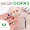 MECCANIXITY 2500pcs SS6 2mm Flatback Crystal Rhinestones, Resin Crystal Gems with Tweezer Dotting Pen Non Hotfix for Bedazzling Tumblers Mugs Bottles Nail DIY Crafts, Grass Green view 2