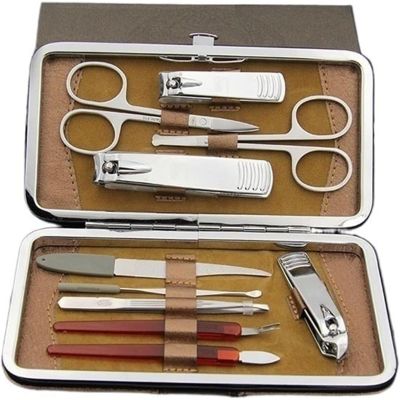 LBGMEIG 10PCS Stainless Steel Manicure Set Professional Manicure Grooming Kits Personal Portable Nail Care Tools with Luxurious Travel Case