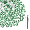 MECCANIXITY 600pcs SS30 6mm Flatback Crystal Rhinestones, Resin Crystal Gems with Tweezer Dotting Pen Non Hotfix for Bedazzling Tumblers Mugs Bottles Nail DIY Crafts, Grass Green view 1