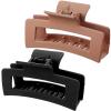 WLLHYF 2 Pieces Square Claw Clips 3.5 Inch Matte Non-slip Hair Clamps Medium Hair Claw Clips Fashion Strong Hold Banana Clip Thick Thin Hairs Styling Accessories for Women Girls view 1