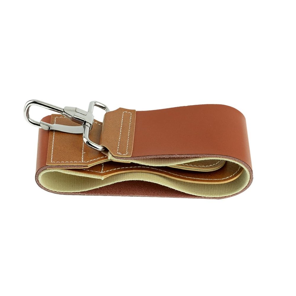 EPIGEIST Double-layer Leather and Canvas Barber Strop for Razor Sharpening 60-inch Length with Hanging Buckle for Professional Barbers and Home Use