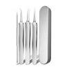 Stainless Steel Blackhead Removal Kit,Professional Facial Blackhead Remover Tweezers Precision Pimple Popper Tools for Acne, Whiteheads, Blemishes, and Comedones view 1