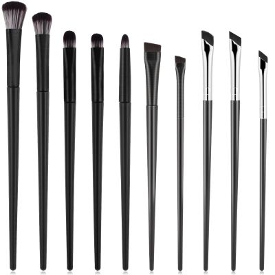 10Pcs Eyeshadow Brush Set, Professional Eye Makeup Brushes Kit with Angled Eyeliner Brushes, Eyes Applicator Tools, Eyeshadow Tool, Highlighter Brush, Flat Eyebrow Tool for Precision Eye Makeup