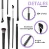 10Pcs Eyeshadow Brush Set, Professional Eye Makeup Brushes Kit with Angled Eyeliner Brushes, Eyes Applicator Tools, Eyeshadow Tool, Highlighter Brush, Flat Eyebrow Tool for Precision Eye Makeup view 2