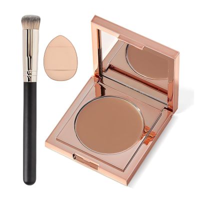 Colored Clay CC Undereye Corrector with Brush - Color Corrector for Dark Circles, Hydrating Under Eye Concealer to Brighten & Conceal for Women & Men(#02 Medium-Tan Peach)