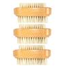 ERINGOGO 3pcs Double-sided Natural Boar Bristle Nail Brush for Nail Cleaning Wooden Pedicure Tool for Home Office and Garden Use view 1