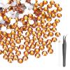 MECCANIXITY 2500pcs SS12 3mm Flatback Crystal Rhinestones, Resin Crystal Gems with Tweezer Dotting Pen Non Hotfix for Bedazzling Tumblers Mugs Bottles Nail DIY Crafts, Orange view 1