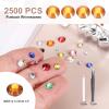 MECCANIXITY 2500pcs SS12 3mm Flatback Crystal Rhinestones, Resin Crystal Gems with Tweezer Dotting Pen Non Hotfix for Bedazzling Tumblers Mugs Bottles Nail DIY Crafts, Orange view 2