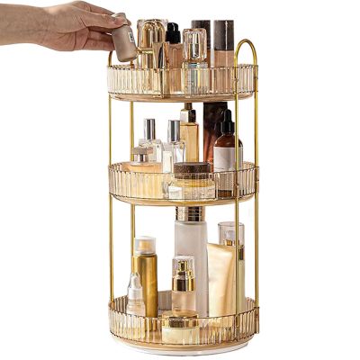 Rotating Cosmetic Organizer - 360 Degree Clear Rotating Makeup Organizer | Stable Clear Large Capacity Container Storage for Valentine's Day Mother's Day Birthdays Christmas Mom Partners