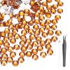MECCANIXITY 600pcs SS30 6mm Flatback Crystal Rhinestones, Resin Crystal Gems with Tweezer Dotting Pen Non Hotfix for Bedazzling Tumblers Mugs Bottles Nail DIY Crafts, Orange view 1
