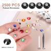MECCANIXITY 2500pcs SS12 3mm Flatback Crystal Rhinestones, Resin Crystal Gems with Tweezer Dotting Pen Non Hotfix for Bedazzling Tumblers Mugs Bottles Nail DIY Crafts, Black view 2
