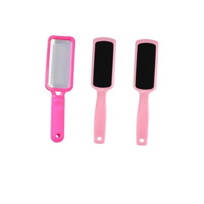 CTIRCHIU 3Pcs Foot Grinding Tool Stainless Steel Foot File Pink Sandpaper Exfoliator Double Sided Tools for Smooth Feet Durable Comfortable Grip for Home Foot Care