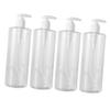 FRCOLOR 500ml Empty Lotion Bottles Set of 4 Refillable Plastic Soap Containers Random Pump Head for Home and Travel view 1