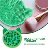 CTIRCHIU Makeup Brush Cleaning Mat with Drying Holder Silicone Storage Organizer for Cosmetic Brushes Portable Design for Easy Cleaning and Maintenance view 2
