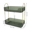 2 Tier Makeup Shelf Organizer, Double Layer Makeup Stand for Brushes Eyeshadow, Large Capacity Cosmetic Organizer, with Multi Tier Design (Green) view 2