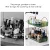 2 Tier Makeup Shelf Organizer, Double Layer Makeup Stand for Brushes Eyeshadow, Large Capacity Cosmetic Organizer, with Multi Tier Design (Green) view 4