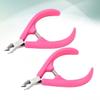 BIUDECO 2pcs Cuticle Nipper Set Universal Plastic Handle Dead Skin Pliers for Manicure Art Precision Nail Trimmer Ergonomic Grip for Home and Salon Use view 2