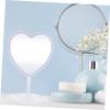 CVUTOVO Heart Shaped LED Makeup Mirror with Stand Aesthetic Desk Decoration for Home Use Portable Cosmetic Lighted Vanity Mirror for Daily Makeup Needs view 4