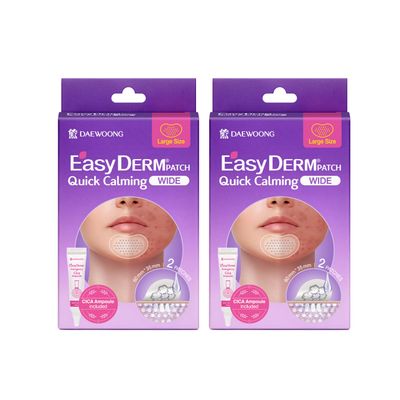 DWEasyDerm EasyDerm Quick Calming Magnesium Patches WIDE  2 Packs / 4 XL Patches Total, Extra-Large Hydrocolloid Patch for Severe Acne, Soothing & Waterproof, Amazon Exclusive