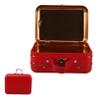 Alipis Mini Suitcase Storage Box with Handle Charming Red Iron Makeup Container for Travel Jewelry and Electronics Efficient Design for Organization view 1