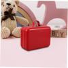 Alipis Mini Suitcase Storage Box with Handle Charming Red Iron Makeup Container for Travel Jewelry and Electronics Efficient Design for Organization view 4