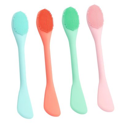 FOMIYES 4Pcs Double Headed Silicone Facial Brush for Gentle Skin Cleansing Portable Makeup Remover Skin Friendly Design for Travel and Daily Use