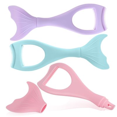 WEKADRIN 3pcs Silicone Mermaid Mascara Shield Applicator Easy to Use Mascara Guard Tool for Eye Makeup Suitable for Eyelash Types
