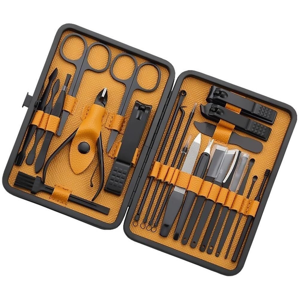 24 Pieces Manicure Pedicure Kit Nail Clippers Set Fingernail Full Function Kit Professional Stainless Steel Pedicure Sets Nail Clipper with Portable Case Idea,