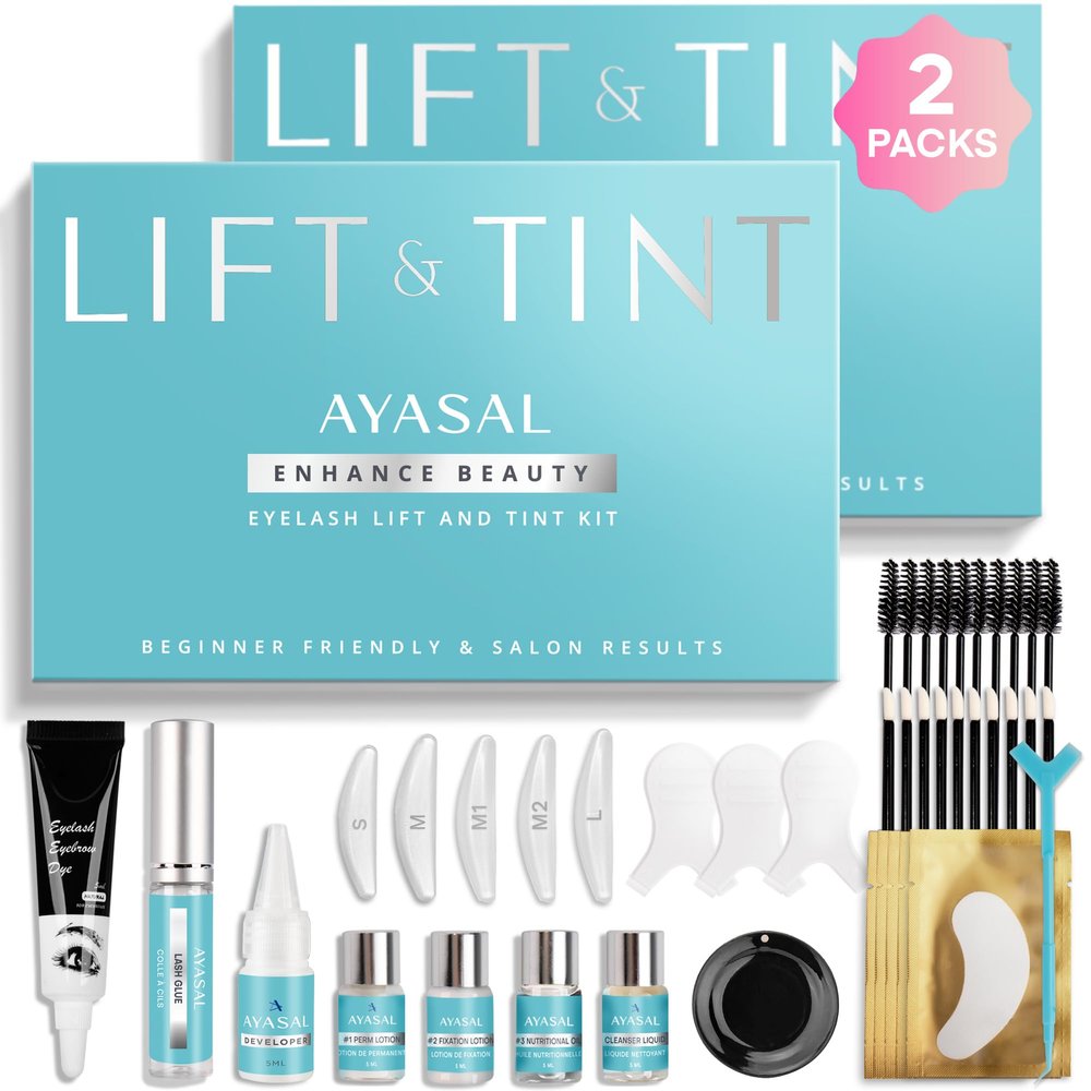 Lash Lift Kit for Eyelash Perm: 2-Pack Korean Thio-Free Eyelash Lift Kit for Long-Lasting Natural Curl & Self Lash Lifting  DIY Instructions Lash Lamination Set for Salon-Quality Results at Home
