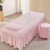 Pink/b,60 * 180cm(R),LDLCYCN Solid Color Massage Bed Skirt with Breathing Hole Massage Spa Bed Cover with Skirt Breathable Beauty Bedspread with Elastic Band All-Round Wrap Square Head Washable view 1