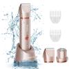 2 in 1 Electric Bikini Trimmer with 2 Replacement Head - IPX7 Waterproof Bikini Trimmer for Underarm Leg Arm Body view 1