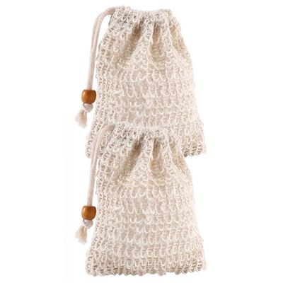 40 Pack Soap Exfoliating Bags, Soap Bags, Sisal Mesh Soap Bags with Drawstring for Bath and Shower