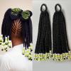 2 Pieces Box Braids Kids Ponytail With Beads - 10inch Box Braids Hairstyles for Kids Cute Braids with Beads Protective Braided Hairstyles for Black Girl (10inch Yellow Beads) view 1
